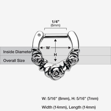 Detail View 1 of Rose Garden Icon Septum Clicker-Steel